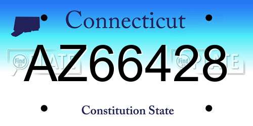 AZ66428 Connecticut License Plate