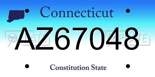 AZ67048 Connecticut License Plate