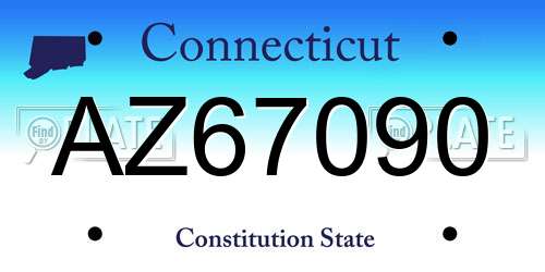 AZ67090 Connecticut License Plate