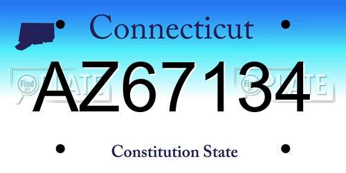 AZ67134 Connecticut License Plate