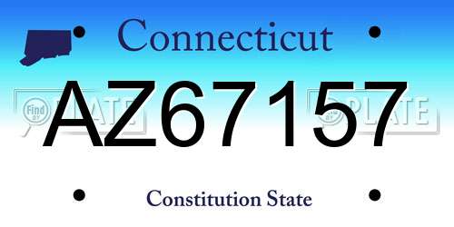 AZ67157 Connecticut License Plate