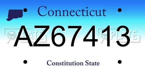 AZ67413 Connecticut License Plate