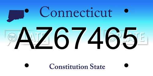 AZ67465 Connecticut License Plate