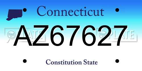 AZ67627 Connecticut License Plate