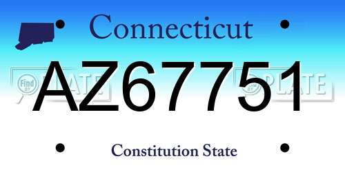 AZ67751 Connecticut License Plate