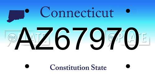 AZ67970 Connecticut License Plate