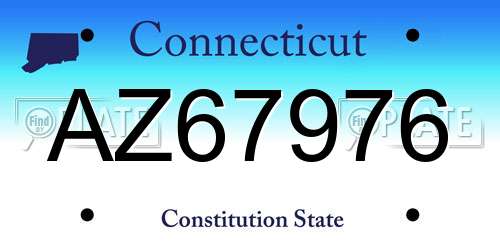 AZ67976 Connecticut License Plate