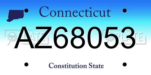 AZ68053 Connecticut License Plate