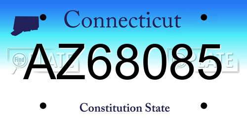 AZ68085 Connecticut License Plate