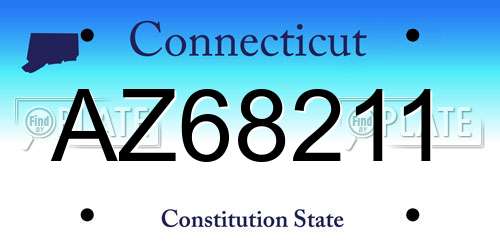 AZ68211 Connecticut License Plate