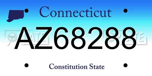 AZ68288 Connecticut License Plate
