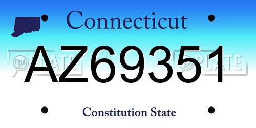 AZ69351 Connecticut License Plate