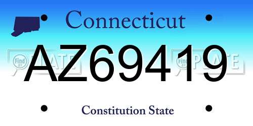 AZ69419 Connecticut License Plate
