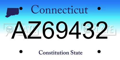 AZ69432 Connecticut License Plate