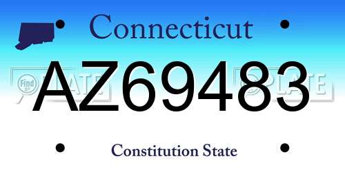 AZ69483 Connecticut License Plate