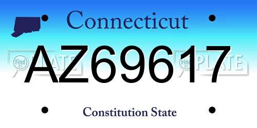 AZ69617 Connecticut License Plate