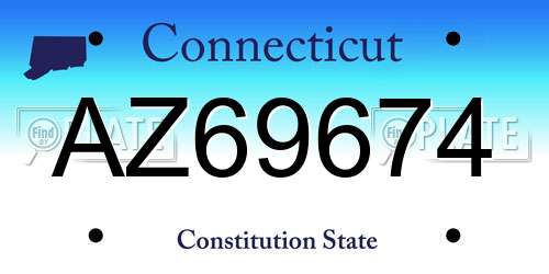 AZ69674 Connecticut License Plate
