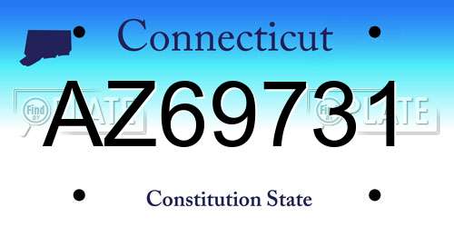 AZ69731 Connecticut License Plate