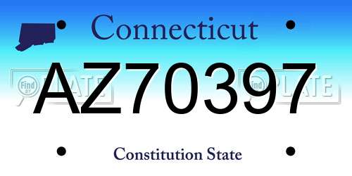 AZ70397 Connecticut License Plate