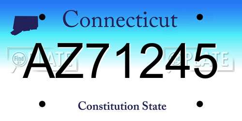 AZ71245 Connecticut License Plate