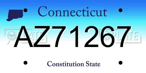 AZ71267 Connecticut License Plate