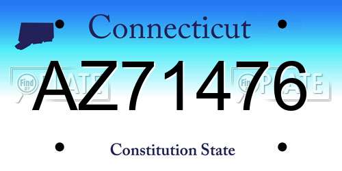 AZ71476 Connecticut License Plate