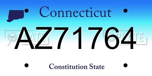 AZ71764 Connecticut License Plate