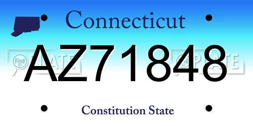 AZ71848 Connecticut License Plate