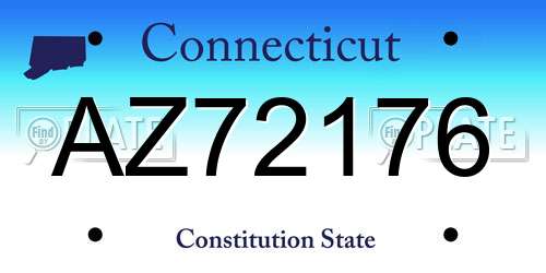 AZ72176 Connecticut License Plate
