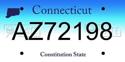 AZ72198 Connecticut License Plate