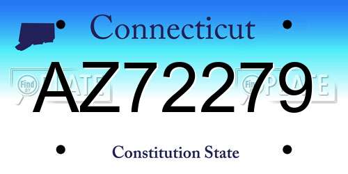 AZ72279 Connecticut License Plate