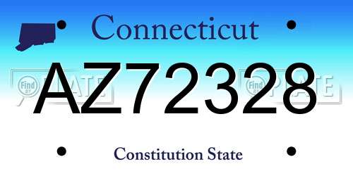 AZ72328 Connecticut License Plate