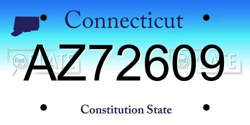 AZ72609 Connecticut License Plate