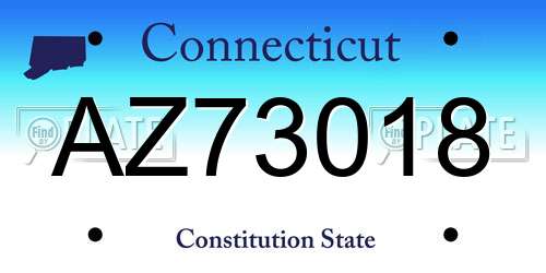 AZ73018 Connecticut License Plate