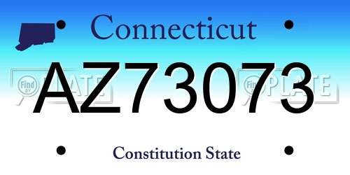 AZ73073 Connecticut License Plate