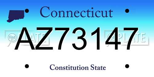 AZ73147 Connecticut License Plate