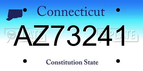 AZ73241 Connecticut License Plate