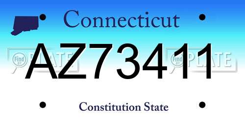 AZ73411 Connecticut License Plate