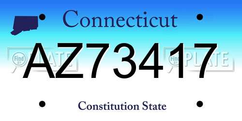 AZ73417 Connecticut License Plate