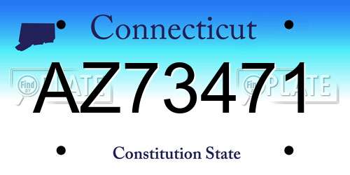 AZ73471 Connecticut License Plate
