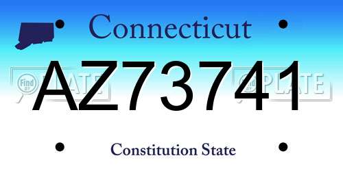 AZ73741 Connecticut License Plate