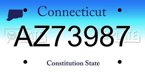 AZ73987 Connecticut License Plate
