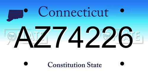 AZ74226 Connecticut License Plate