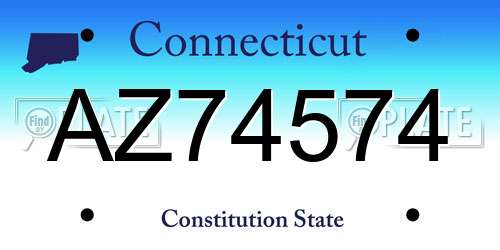 AZ74574 Connecticut License Plate