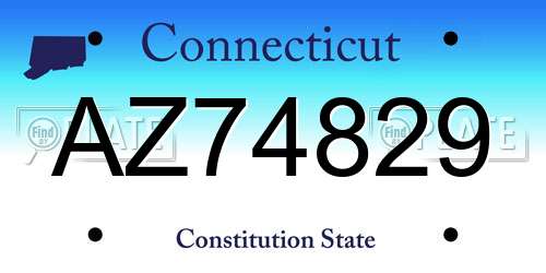 AZ74829 Connecticut License Plate
