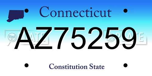 AZ75259 Connecticut License Plate