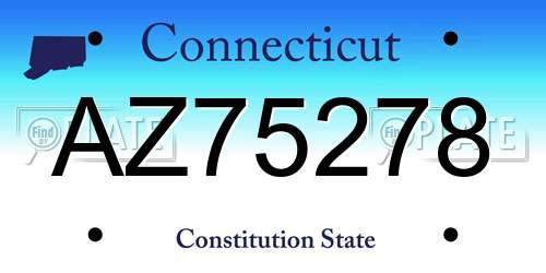 AZ75278 Connecticut License Plate