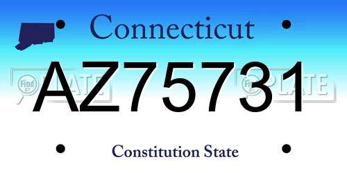 AZ75731 Connecticut License Plate