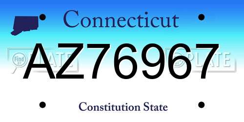AZ76967 Connecticut License Plate