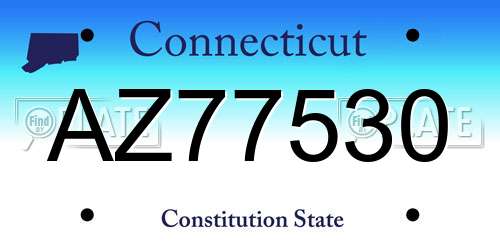 AZ77530 Connecticut License Plate